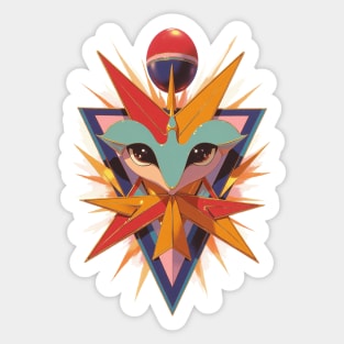 The Mystical Spirit of the Aurora Borealis A Divine Animal Icon Encased in Polished Facets and Emitting Energetic Rays Sticker